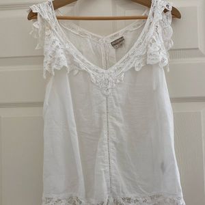 Eyelet Linen Blouse